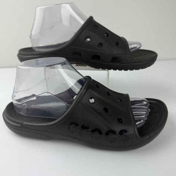 Crocs Mens 6 Womens 8 Baya II Slide Sandals Black Slip On - Picture 1 of 6